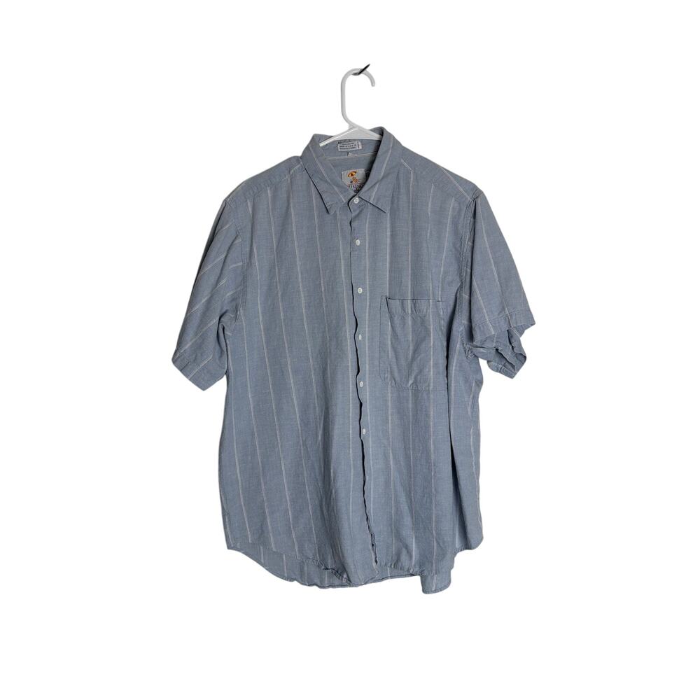 Vintage Weekends Only Men XL Short Sleeve  Shirt Striped Made USA 100% Cotton